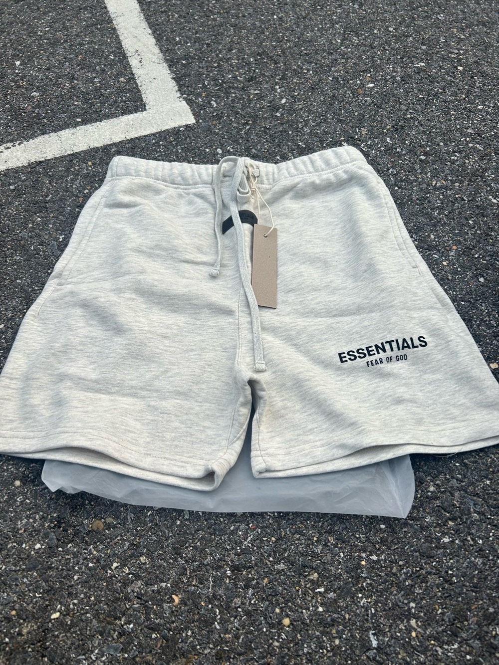 Fear of God ESSENTIALS Heather Light Gray Athletic Shorts